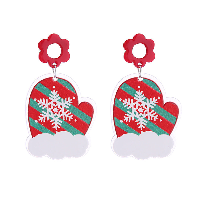 Wholesale Christmas Double-sided Glitter Acrylic Earrings